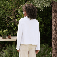 Frank & Eileen Mini Belfast Cropped Sweatshirt Peacoat Jacket in White - International designer fashion boutique Australia Riada Concept Woollahra