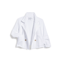 Frank & Eileen Mini Belfast Cropped Sweatshirt Peacoat Jacket in White - International designer fashion boutique Australia Riada Concept Woollahra