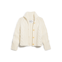 Frank & Eileen Mini Cotswolds Cropped Cable Knit Cardigan in Ivory – International designer fashion boutique Australia Riada Concept Woollahra