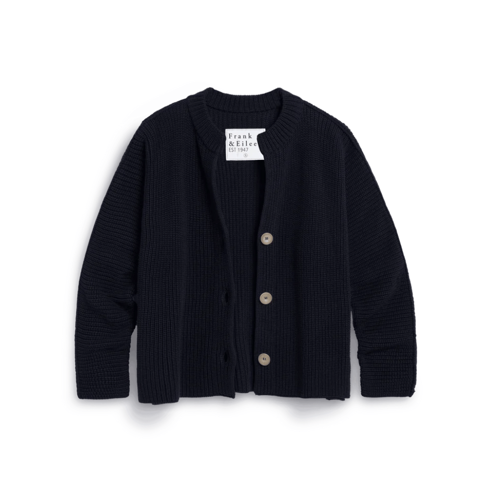 Frank & Eileen Montecito Cardigan in Navy Blue Shop Frank & Eileen online in Australia at Riada Concept – official stockist of Frank & Eileen shirts, dresses, and linen pants. Discover timeless, premium women's fashion with fast shipping from Sydney.