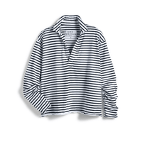 Frank and Eileen Patrick Popover Henley in Navy White Stripe Shop Frank & Eileen online in Australia at Riada Concept – official stockist of Frank & Eileen shirts, dresses, and linen pants. Discover timeless, premium women's fashion with fast shipping from Sydney.