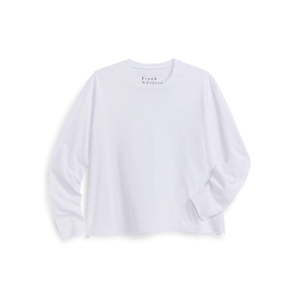 Frank & Eileen Quinn Long-Sleeve Crewneck Tee in White – International designer fashion boutique Australia Riada Concept Woollahra