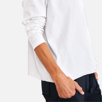 Frank & Eileen Quinn Long-Sleeve Crewneck Tee in White – International designer fashion boutique Australia Riada Concept Woollahra