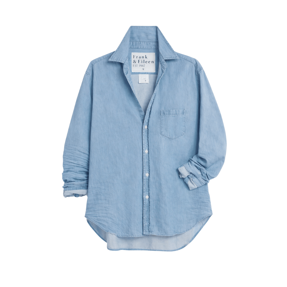 Frank & Eileen Relaxed Button-Up Eileen Shirt in Classic Blue Denim – International designer fashion boutique Australia Riada Concept Woollahra