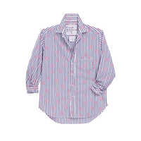 Frank & Eileen Relaxed Button-Up Eileen Shirt in Pink Flowers with Blue Stripe – International designer fashion boutique Australia Riada Concept Woollahra