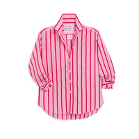 Frank & Eileen Relaxed Button-Up Eileen Shirt in Pink and Red Stripe – International designer fashion boutique Australia Riada Concept Woollahra
