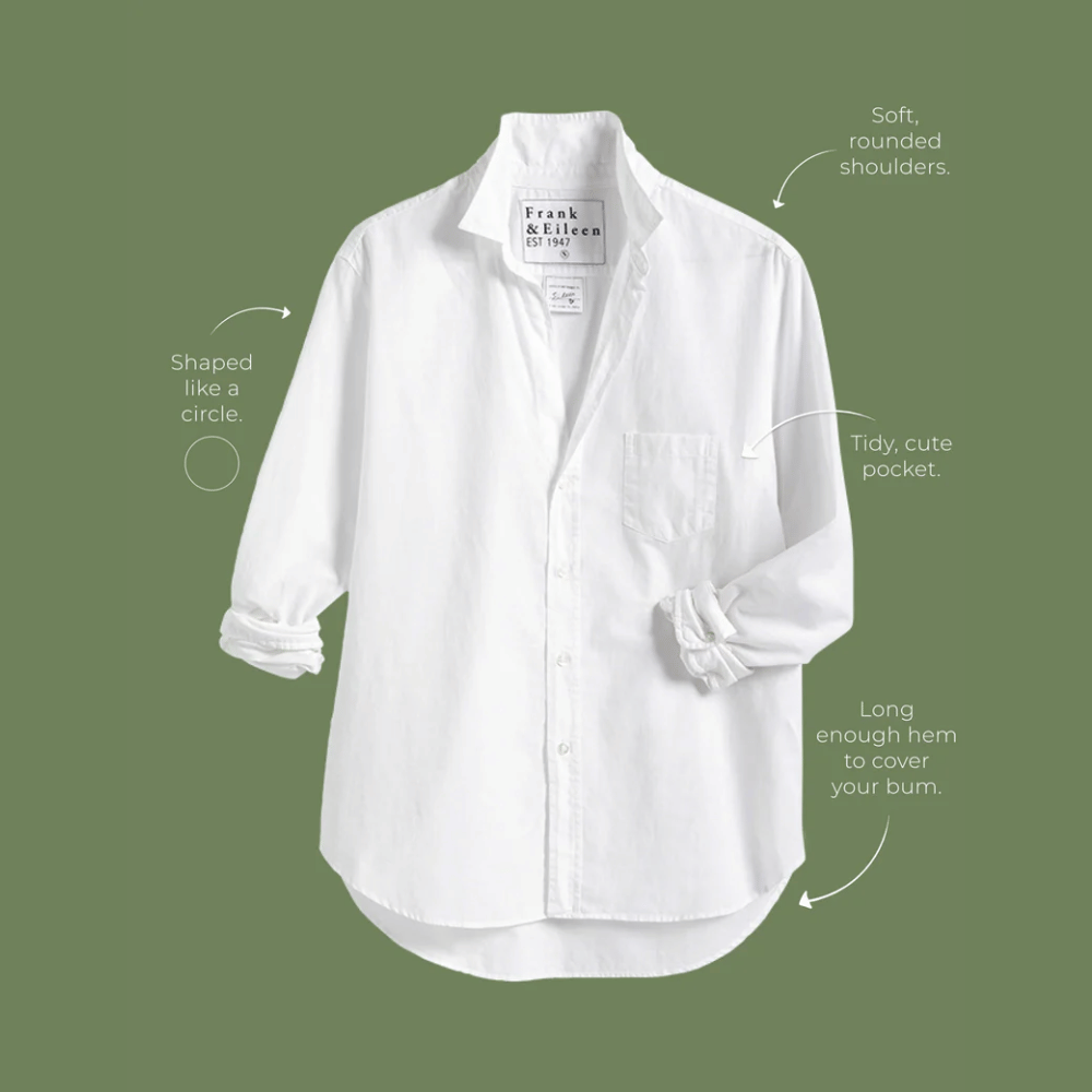 Frank & Eileen Relaxed Eileen Button-Up Shirt in White Denim Shop Frank & Eileen online in Australia at Riada Concept – official stockist of Frank & Eileen shirts, dresses, and linen pants. Discover timeless, premium women's fashion with fast shipping from Sydney.