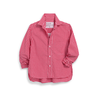 Frank & Eileen Silvio Untuckable Button-Up Shirt in Red Gingham – International designer fashion boutique Australia Riada Concept Woollahra