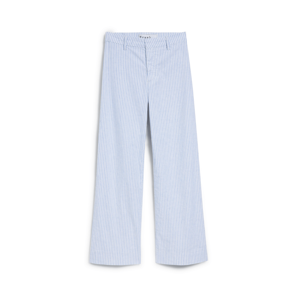 Frank & Eileen Wexford Wide-Leg Linen Pant in Blue and White Stripe - International designer fashion boutique Australia Riada Concept Woollahra
