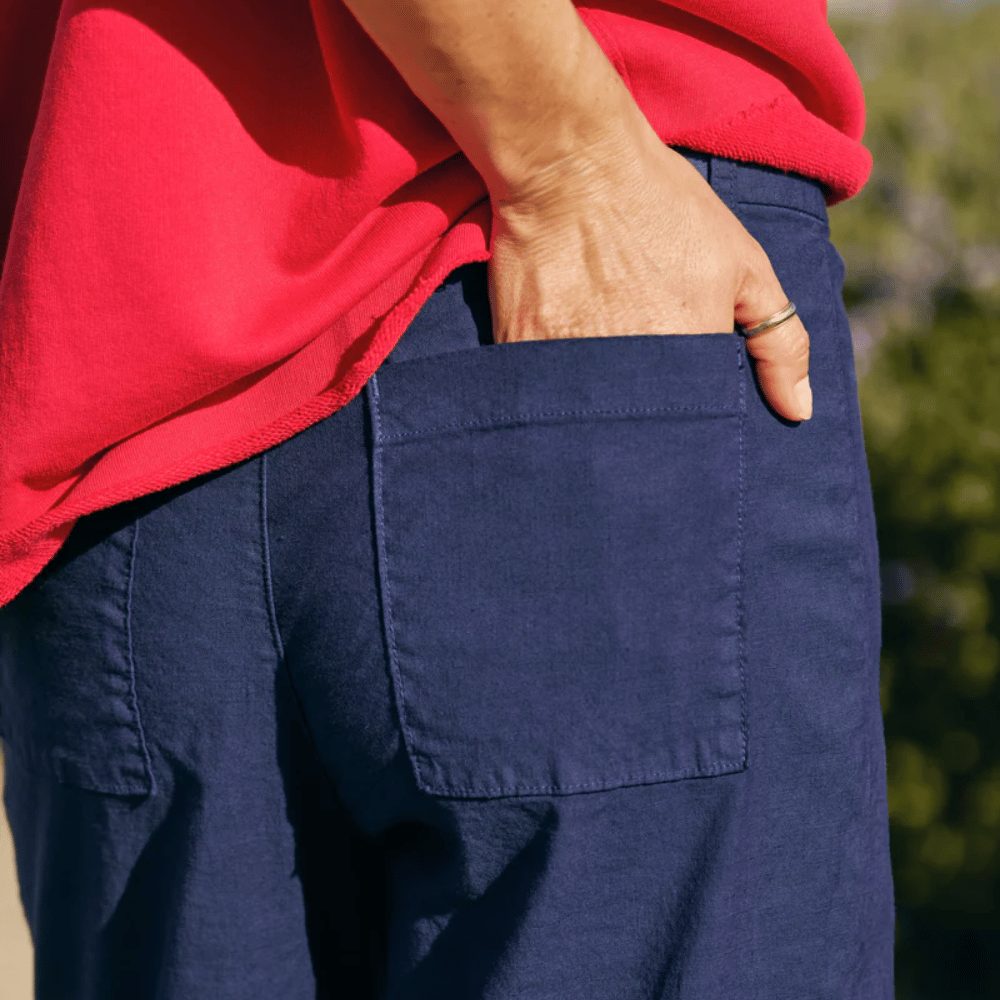 Frank & Eileen Wexford Wide Leg Linen Pant in Summer Navy – International designer fashion boutique Australia Riada Concept Woollahra