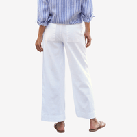 Frank & Eileen Wexford Wide Leg Linen Pant in White - International designer fashion boutique Australia Riada Concept Woollahra