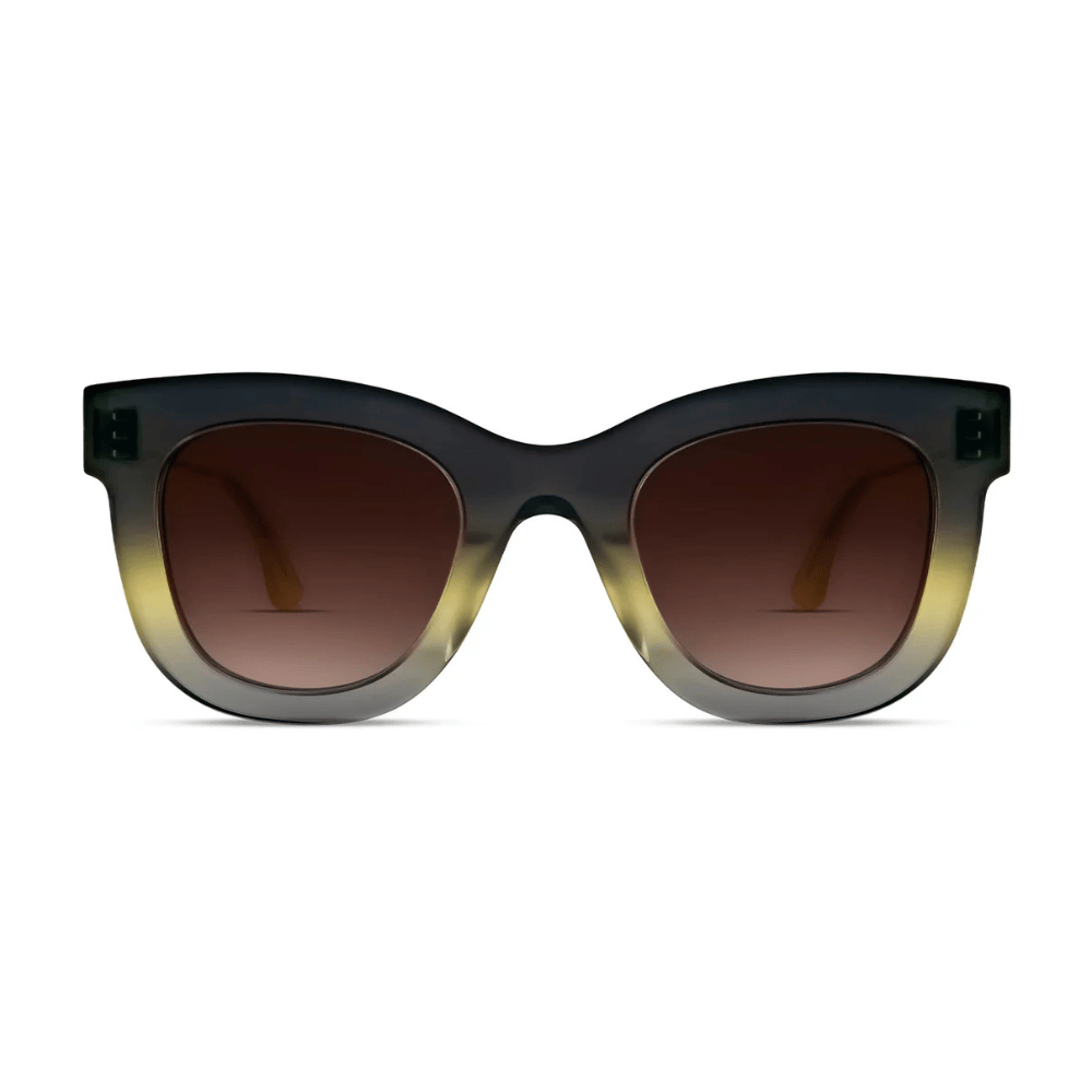 Thierry Lasry GAMBLY Soft Cat-Eye Sunglasses in Gradient Milky Grey & Green