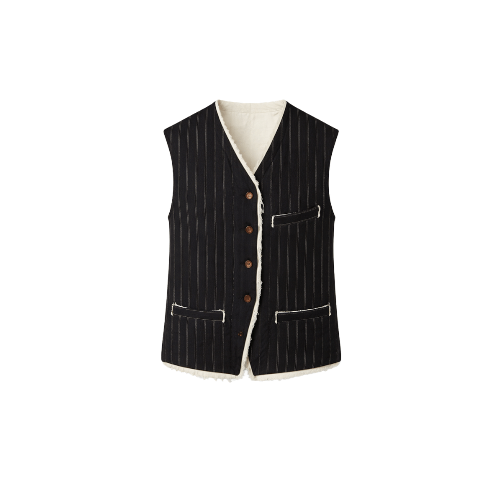 Hannoh Wessel Ginette Pinstripe Vest in Black – International designer fashion boutique Australia Riada Concept Woollahra