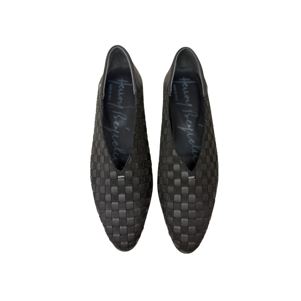 Aurora Woven Bovine Leather Slipper in T. Moro