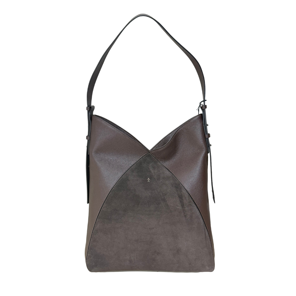 Volta Large Granello & Softy Leather Hobo Bag in T. Moro