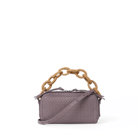 Henry Beguelin Woven Leather Raffia Chain Handle Crossbody Bag in Lilla – International designer fashion boutique Australia Riada Concept Woollahra
