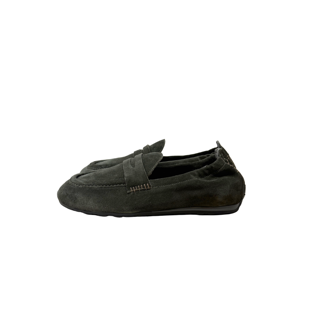 Katerina Softy Leather Moccasin Loafer in Oliva