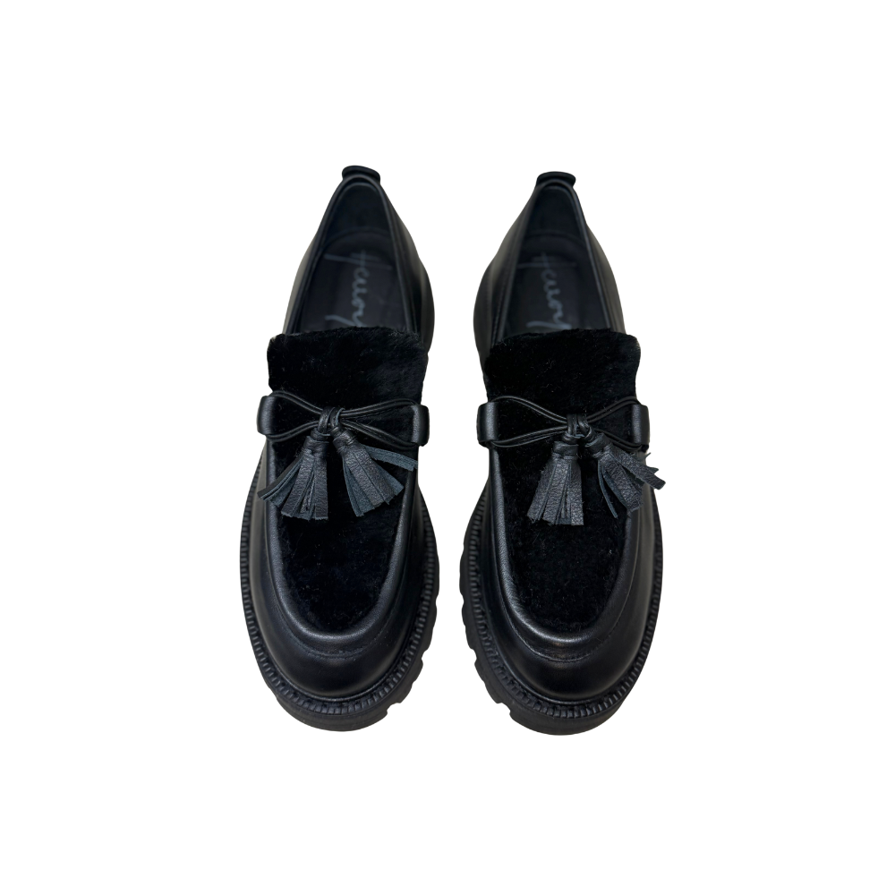Henry Beguelin Olivia Shearling Loafer in Nero - Shop the latest Henry Beguelin leather goods collection; handcrafted Italian bags and accessories. Shop online and in-store at Riada Concept.