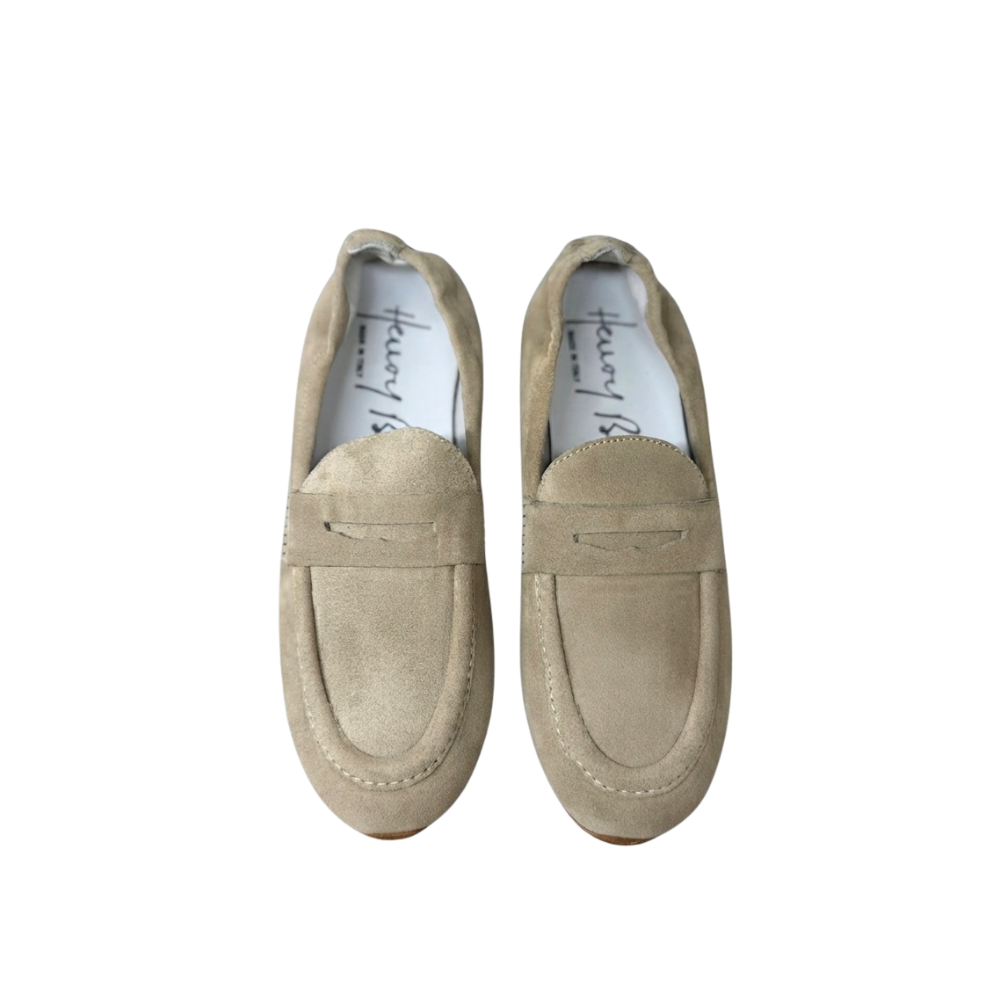 Katerina Softy Leather Moccasin Loafer in Beige