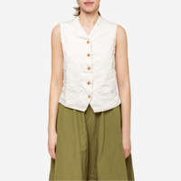 H+ Hannoh Wessel Gertrud Gilet Vest in Natural Beige – International designer fashion boutique Australia Riada Concept Woollahra
