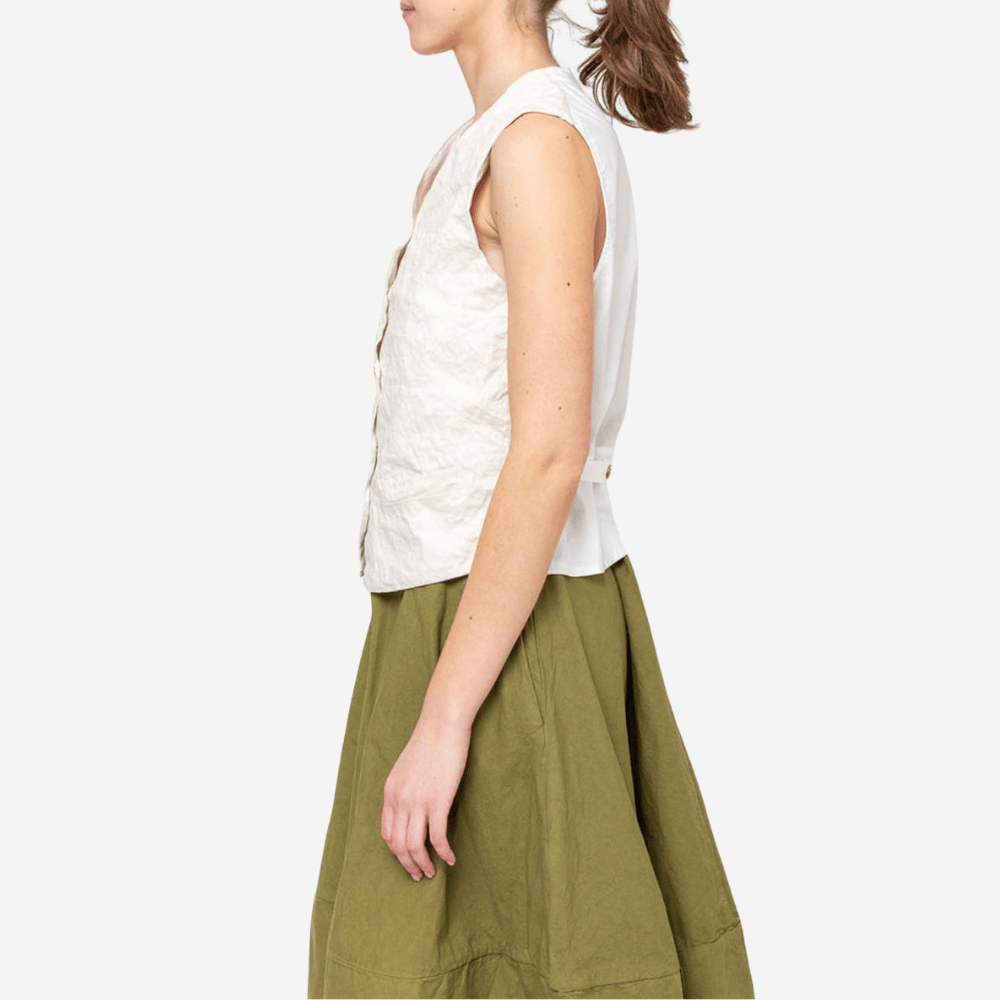H+ Hannoh Wessel Gertrud Gilet Vest in Natural Beige – International designer fashion boutique Australia Riada Concept Woollahra