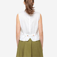 H+ Hannoh Wessel Gertrud Gilet Vest in Natural Beige – International designer fashion boutique Australia Riada Concept Woollahra