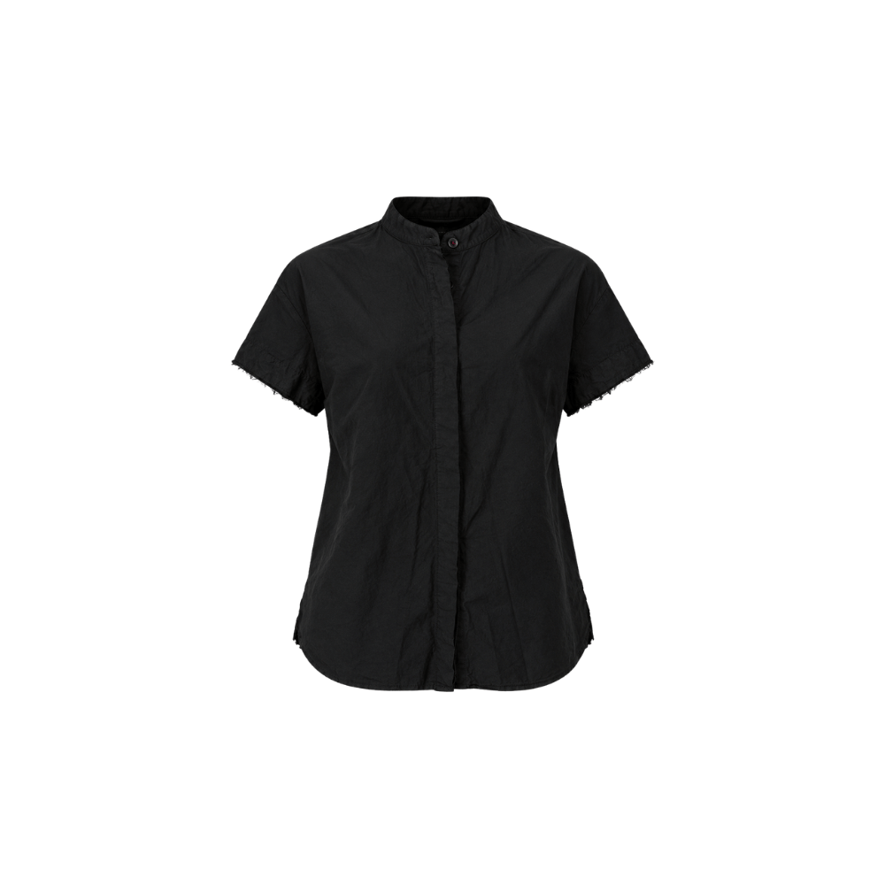 Hannoh Wessel SAVANNAH Raw-Edge Cotton Shirt in Black