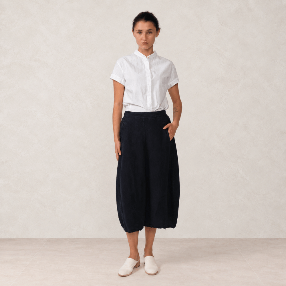 Hannoh Wessel SAVANNAH Raw-Edge Cotton Short-Sleeve Shirt in White