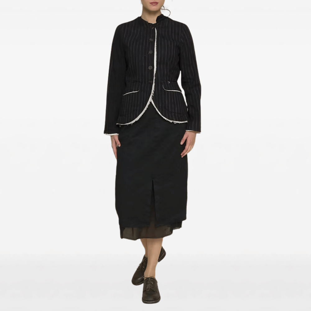 Hannoh Wessel Valkyrie Pinstripe Jacket in Black - International designer fashion boutique Australia Riada Concept Woollahra
