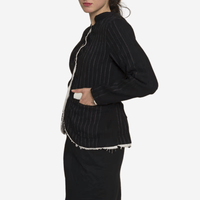 Hannoh Wessel Valkyrie Pinstripe Jacket in Black - International designer fashion boutique Australia Riada Concept Woollahra