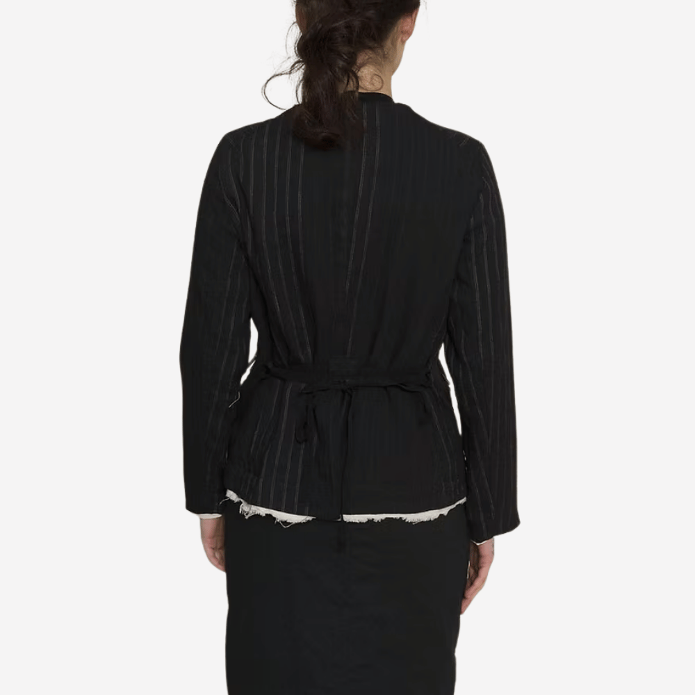 Hannoh Wessel Valkyrie Pinstripe Jacket in Black - International designer fashion boutique Australia Riada Concept Woollahra