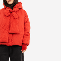 Hannoh Wessel Vaya Scarf Puffer Jacket in Vermillion - International designer fashion boutique Australia Riada Concept Woollahra