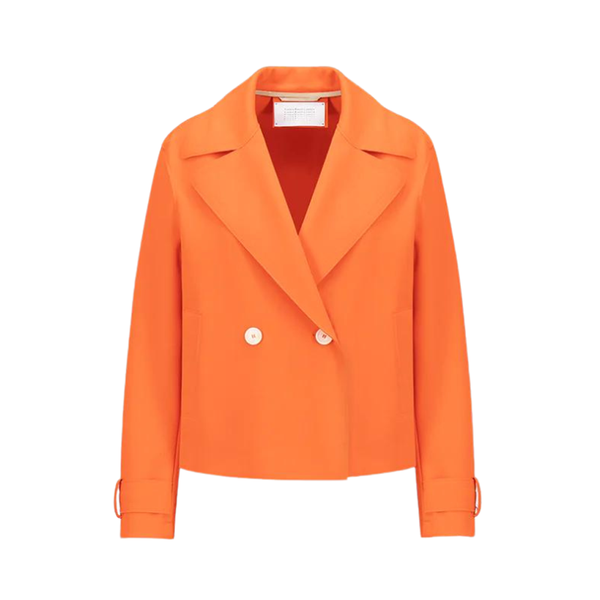 Cropped Peacoat Scuba in Bright Coral
