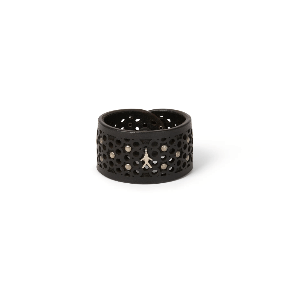 Henry Beguelin Cuoio Washed Bubble Leather Bracelet in Nero – International designer fashion boutique Australia Riada Concept Woollahra
