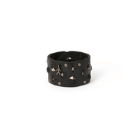 Henry Beguelin Cuoio Washed Stud Leather Bracelet in Nero – International designer fashion boutique Australia Riada Concept Woollahra
