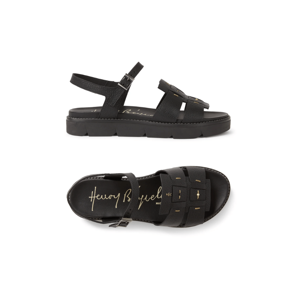 Henry Beguelin Martellato Leather Sandal in Black – International designer fashion boutique Australia Riada Concept Woollahra