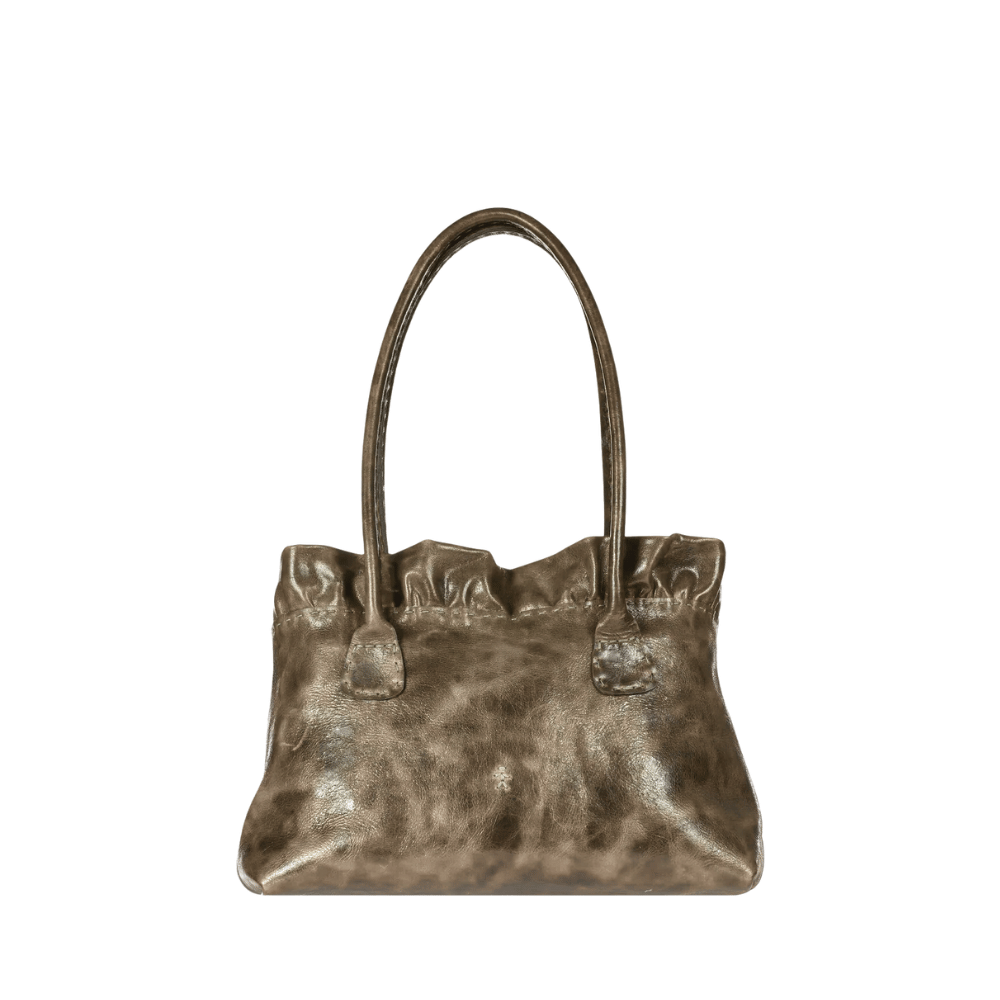 Henry Beguelin Arricciata Medium Calfskin Shopping Bag in Distressed Olive Brown BD6019 HENRY BEGUELIN Designer fashion handbags shop online and in store High End fashion boutique Sydney Australia Riada Concept