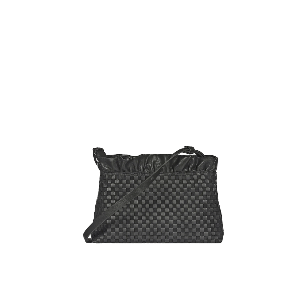 Henry Beguelin Arricciato Woven Leather Zip Clutch Crossbody Bag in Black BD6018 HENRY BEGUELIN Designer fashion handbags shop online and in store High End fashion boutique Sydney Australia Riada Concept