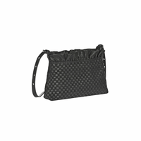 Henry Beguelin Arricciato Woven Leather Zip Clutch Crossbody Bag in Black BD6018 HENRY BEGUELIN Designer fashion handbags shop online and in store High End fashion boutique Sydney Australia Riada Concept