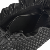 Henry Beguelin Arricciato Woven Leather Zip Clutch Crossbody Bag in Black BD6018 HENRY BEGUELIN Designer fashion handbags shop online and in store High End fashion boutique Sydney Australia Riada Concept