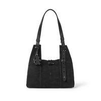 Henry Beguelin Betta Medium Camoscio Suede Shoulder Bag in Black BD6003 HENRY BEGUELIN Designer fashion handbags shop online and in store High End fashion boutique Sydney Australia Riada Concept