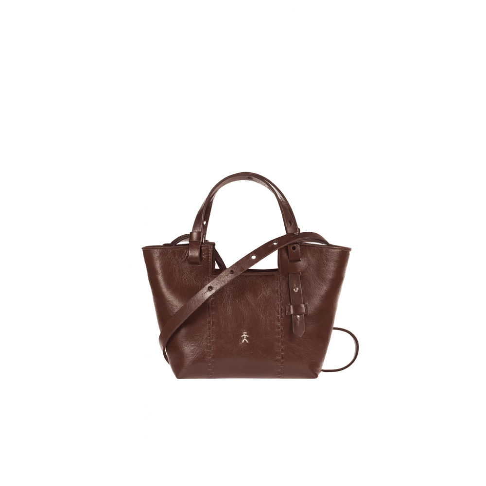 Henry Beguelin Betta Zip S Belt York Leather Shoulder Bag in Brandy