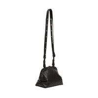 Henry Beguelin Bolla Crossbody Old Iron leather bag in Nero, side view