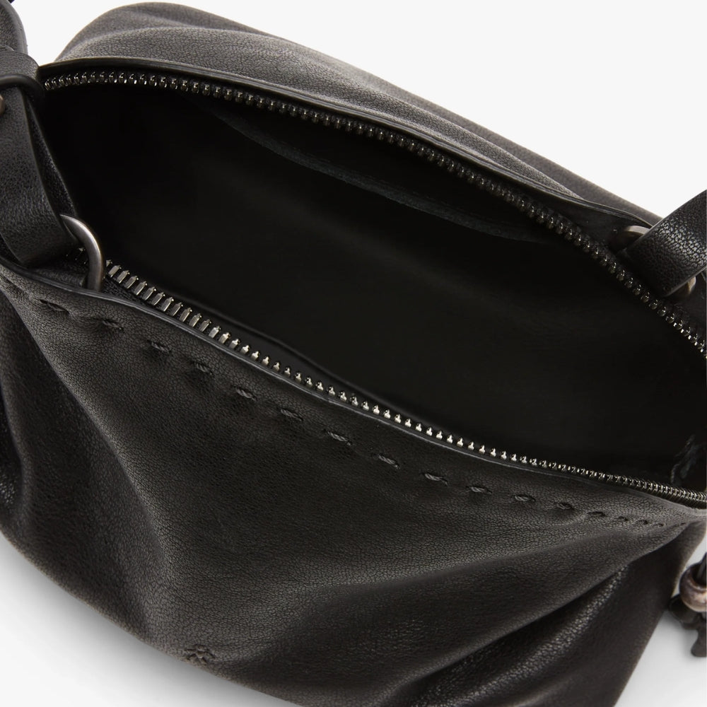 Henry Beguelin Bolla Crossbody Old Iron leather bag in Nero, interior view