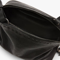 Henry Beguelin Bolla Crossbody Old Iron leather bag in Nero, interior view