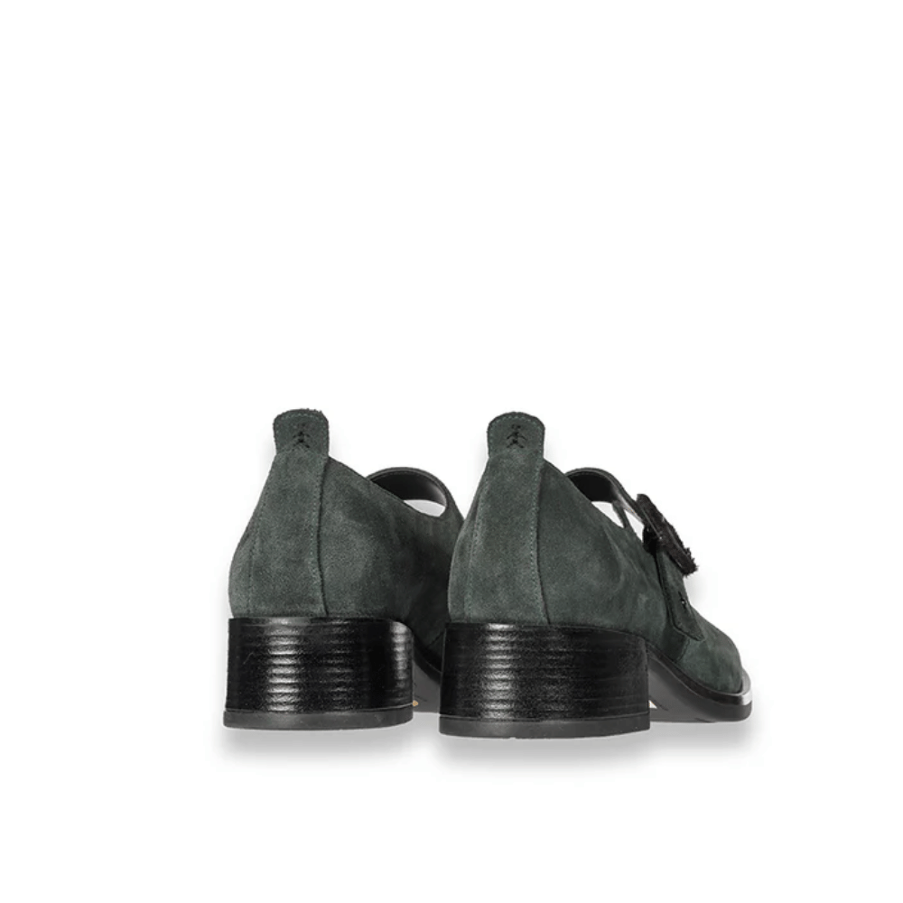 Henry Beguelin Calfskin Suede Ankle Strap Pump in Green-Grey SD6000 HENRY BEGUELIN Designer fashion handbags shop online and in store High End fashion boutique Sydney Australia Riada Concept