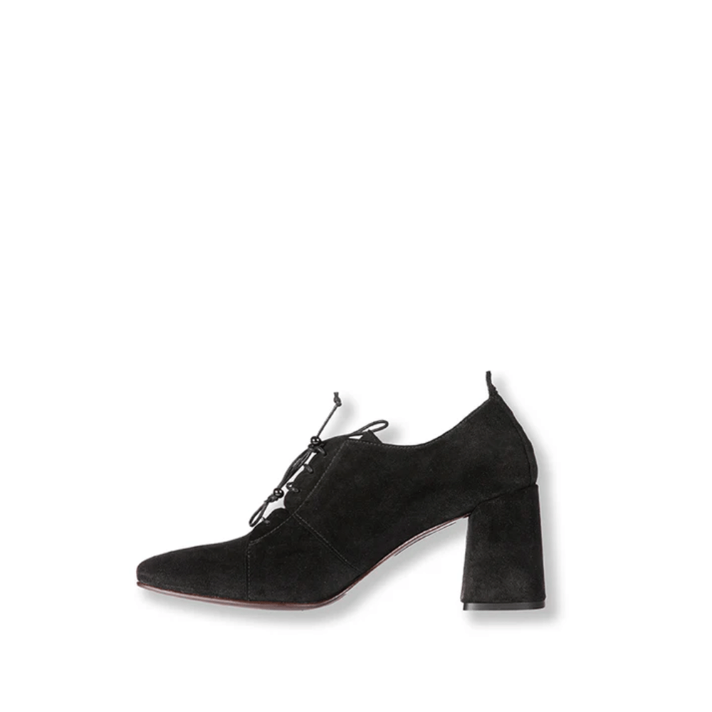 Henry Beguelin Calfskin Suede Lace-Up Heeled Shoes in Black SD6025 HENRY BEGUELIN Designer fashion handbags shop online and in store High End fashion boutique Sydney Australia Riada Concept
