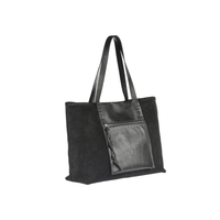 Henry Beguelin Isa Pocket Large Camoscio and Norton Leather Shoulder Bag in Black HENRY BEGUELIN Designer fashion handbags shop online and in store High End fashion boutique Sydney Australia Riada Concept