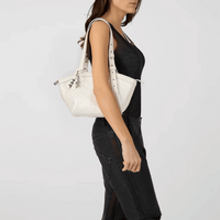 Henry Beguelin Jar Bag Medium Intreccio Dama Laminato in White HENRY BEGUELIN Designer fashion handbags shop online and in store High End fashion boutique Sydney Australia Riada Concept