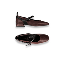 Henry Beguelin Lambskin Ankle Strap Ballerina Flats in Mahogany SD6012 HENRY BEGUELIN Designer fashion handbags shop online and in store High End fashion boutique Sydney Australia Riada Concept